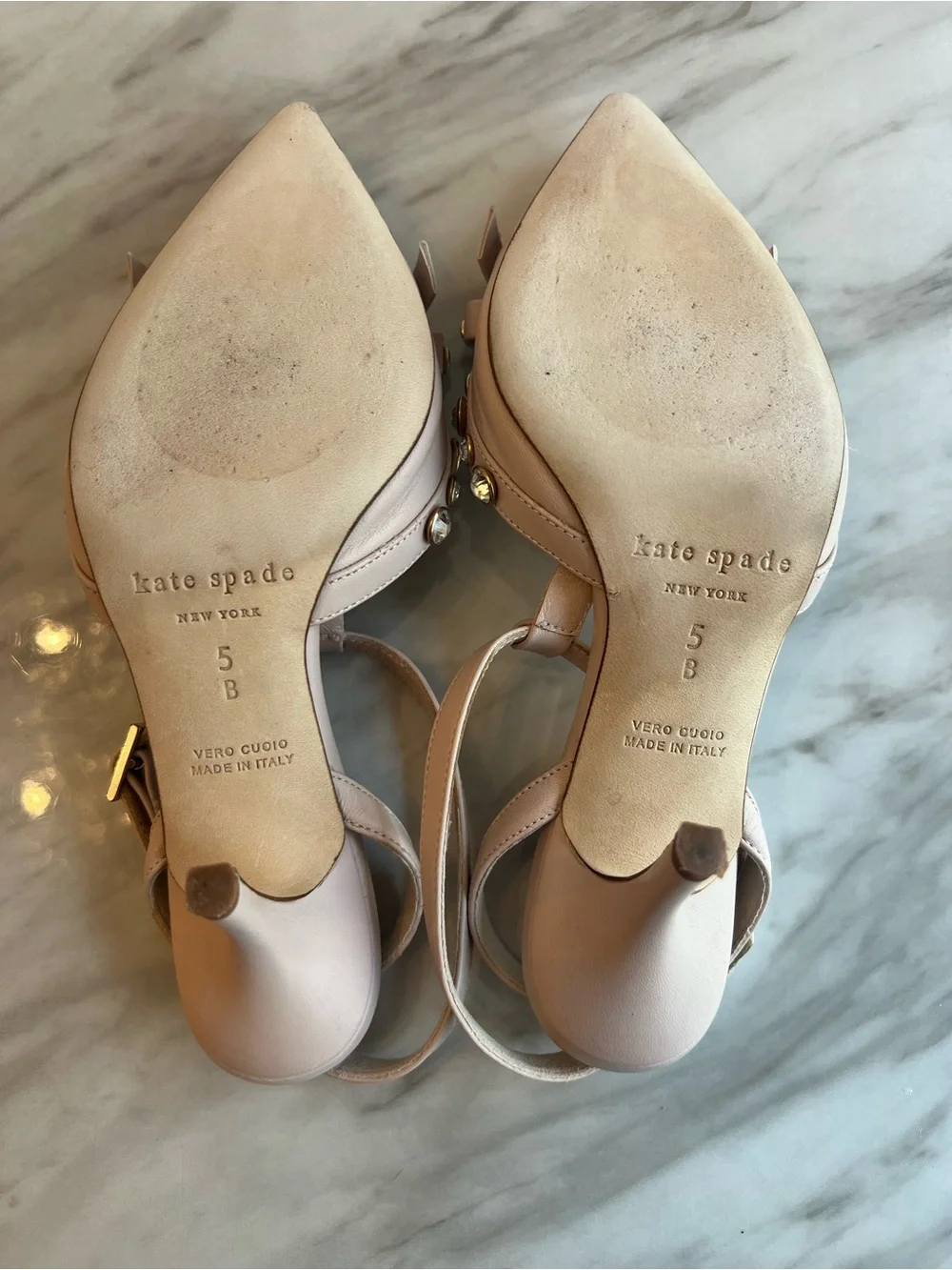 kate spade Blush Pink Embellished Pointed-Toe Heels